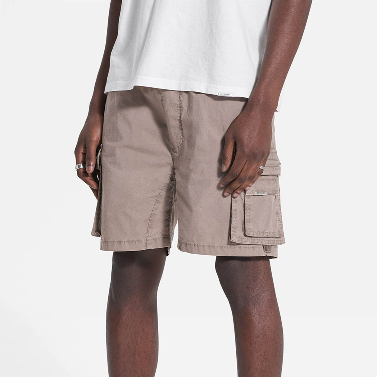 Represent Cargo Shorts Stone REPRESENT REPRESENT - originalfook singapore