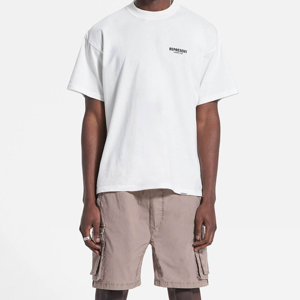 Represent Cargo Shorts Stone REPRESENT REPRESENT - originalfook singapore