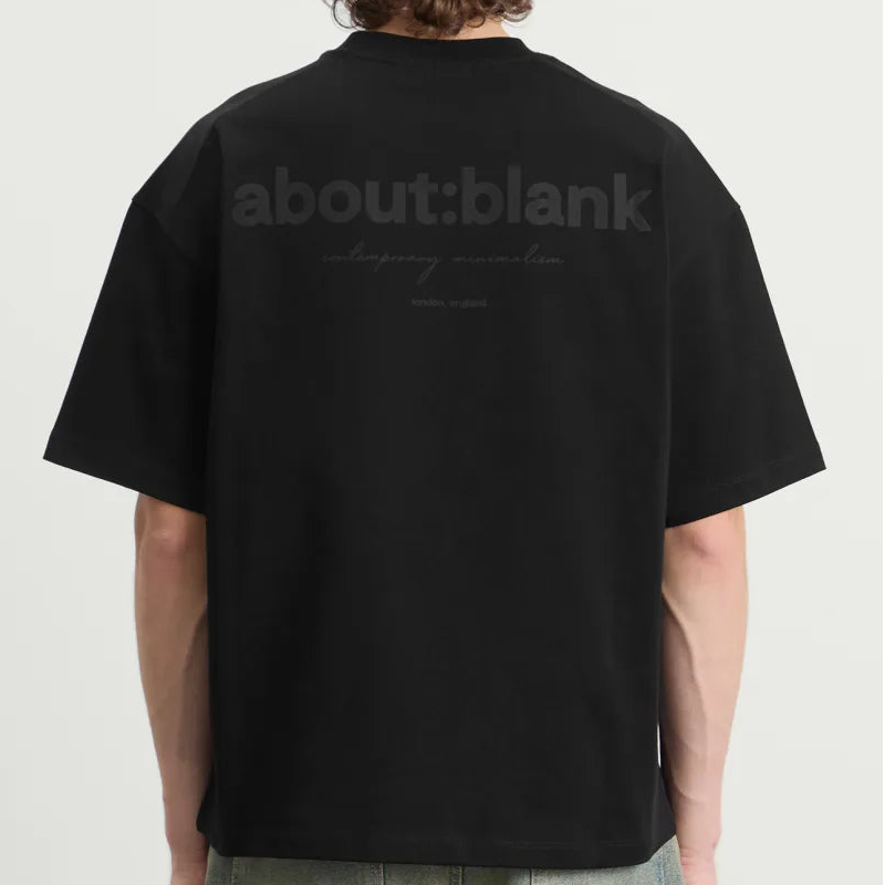About:Blank Box Logo Tee Black/Black - ORIGINALFOOK