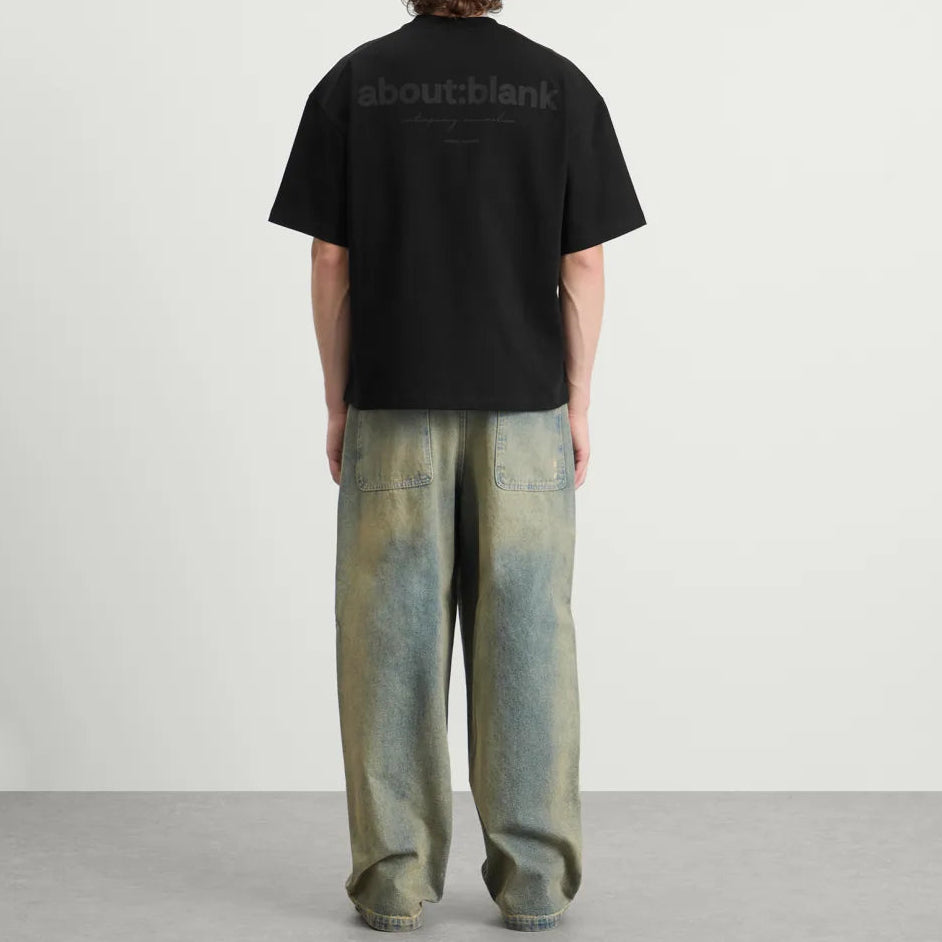 About:Blank Box Logo Tee Black/Black - ORIGINALFOOK