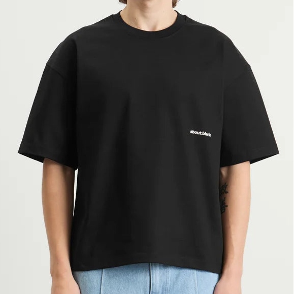 About:Blank Box Logo Tee Black - ORIGINALFOOK