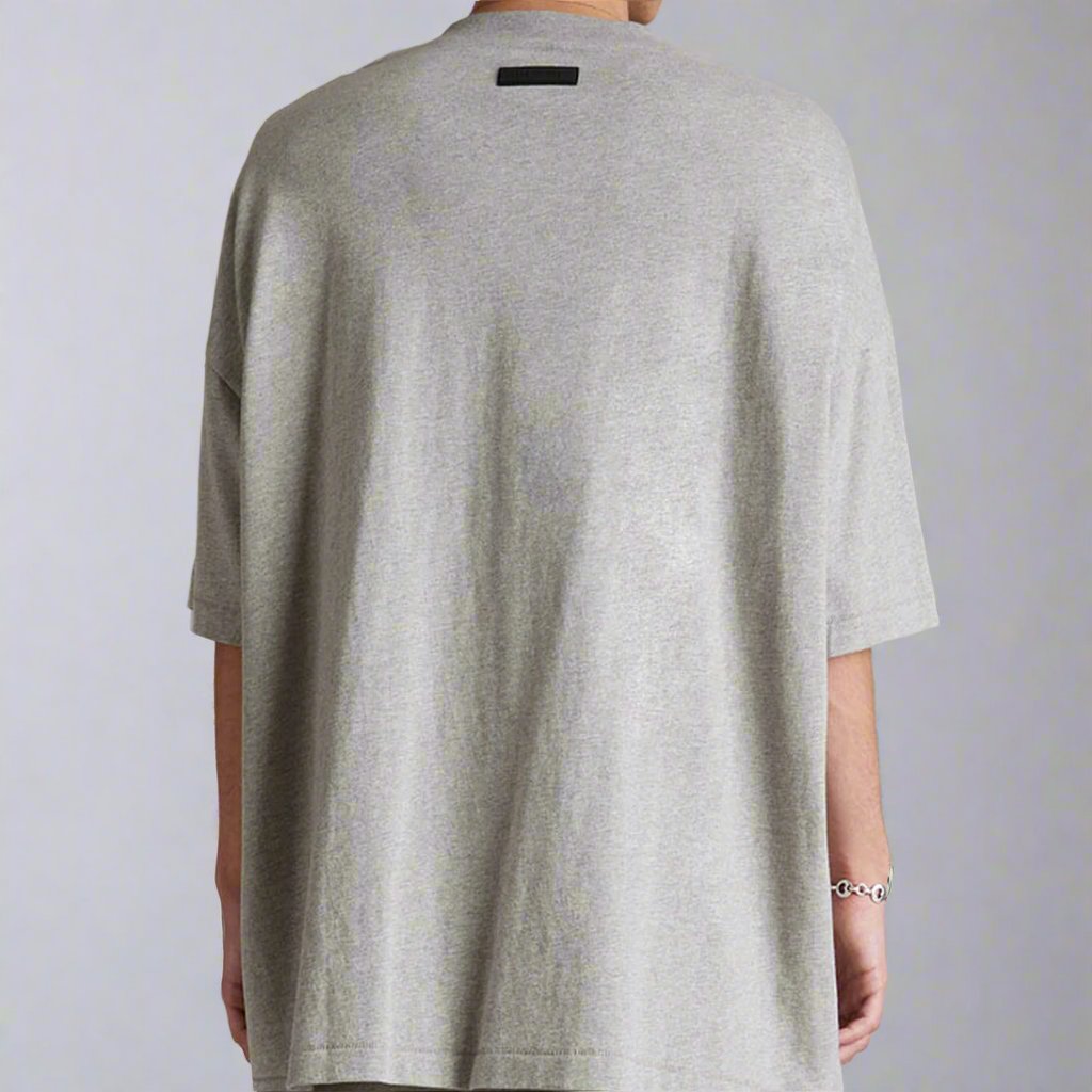 Fear of God Essentials Applique Box Logo Drop Shoulder Tee Dark Oatmeal (Oversized) FEAR OF GOD FEAR OF GOD - originalfook singapore