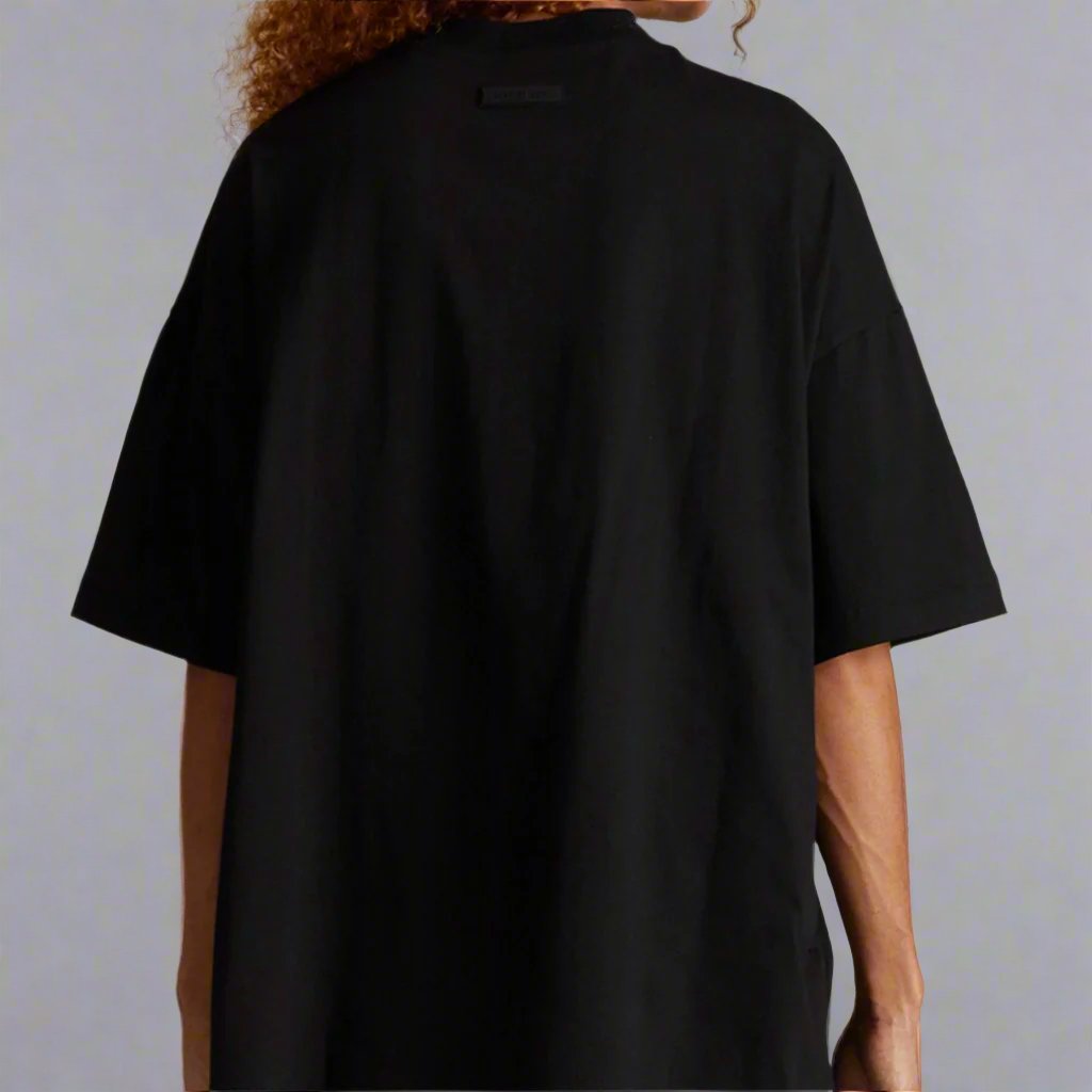 Fear of God Essentials Applique Box Logo Drop Shoulder Tee Black (Oversized) FEAR OF GOD FEAR OF GOD - originalfook singapore