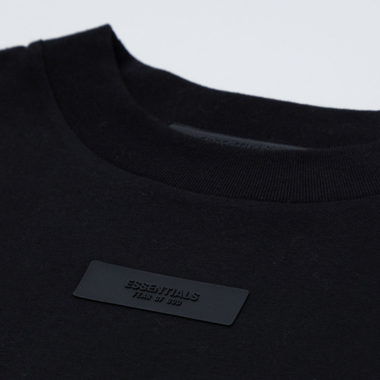 Fear of God Essentials Applique Box Logo Drop Shoulder Tee Black (Oversized) FEAR OF GOD FEAR OF GOD - originalfook singapore