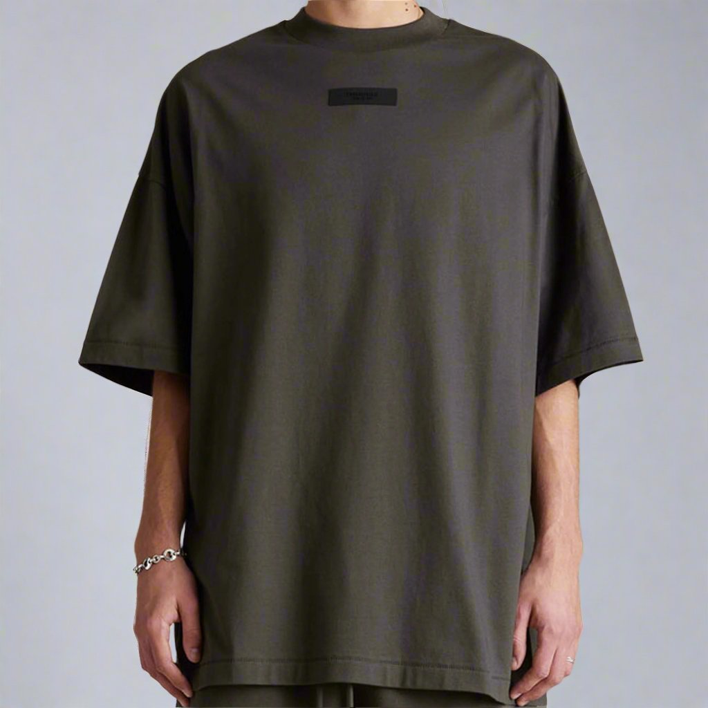Fear of God Essentials Applique Box Logo Drop Shoulder Tee Ink (Oversized) FEAR OF GOD FEAR OF GOD - originalfook singapore