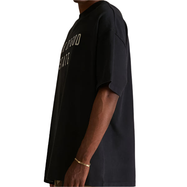 FEAR OF GOD Essentials Collegiate Logo Heavyweight Tee Washed Black FEAR OF GOD ESSENTIALS FEAR OF GOD ESSENTIALS - originalfook singapore