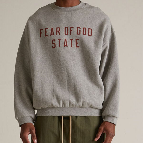 FEAR OF GOD Essentials Heavy Fleece Crewneck Dark Heather FEAR OF GOD ESSENTIALS FEAR OF GOD ESSENTIALS - originalfook singapore