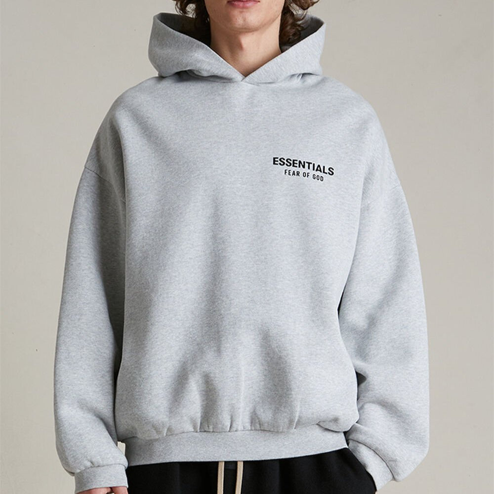 Fear Of God Essentials Signature Logo Light Heather Hoodie - ORIGINALFOOK