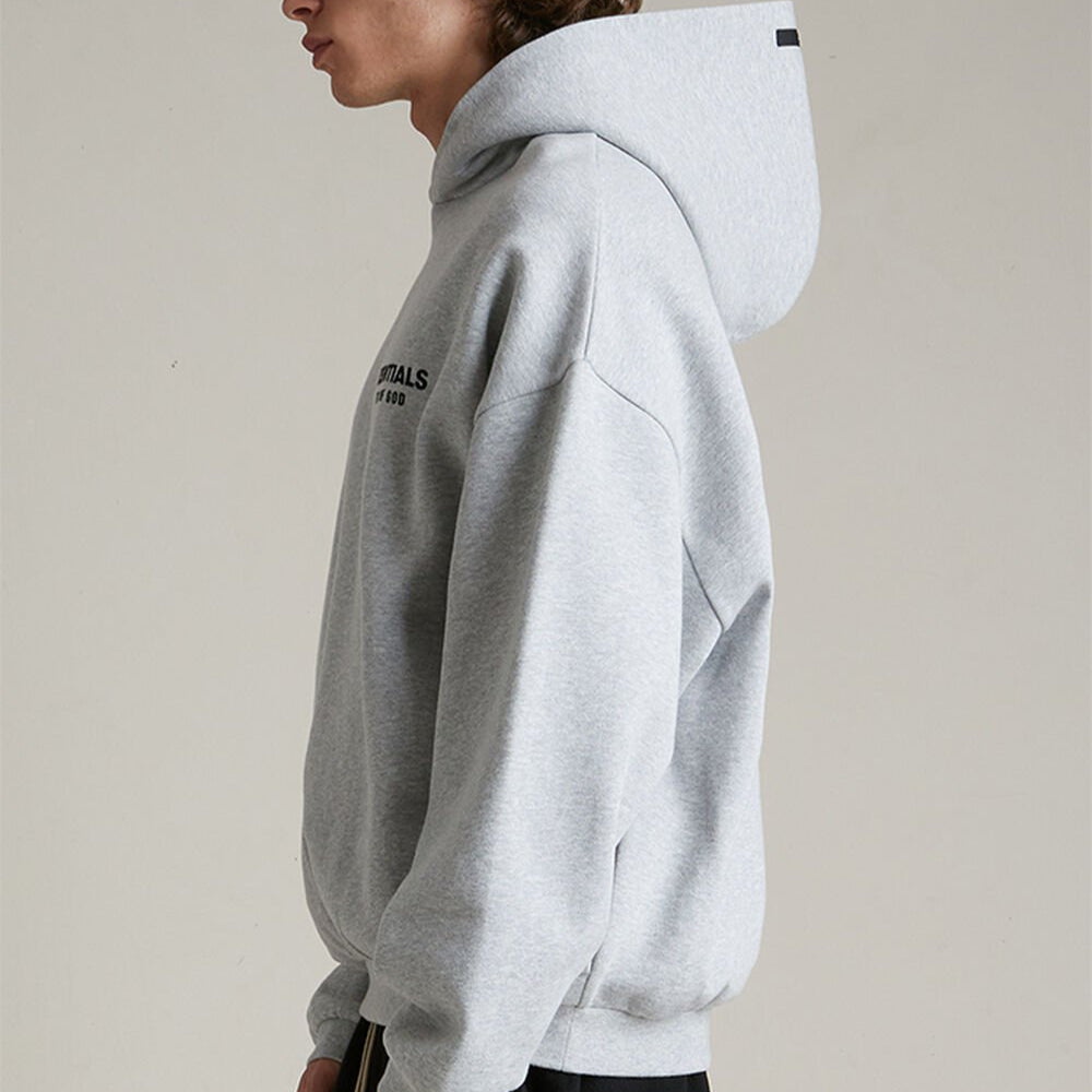 Fear Of God Essentials Signature Logo Light Heather Hoodie - ORIGINALFOOK