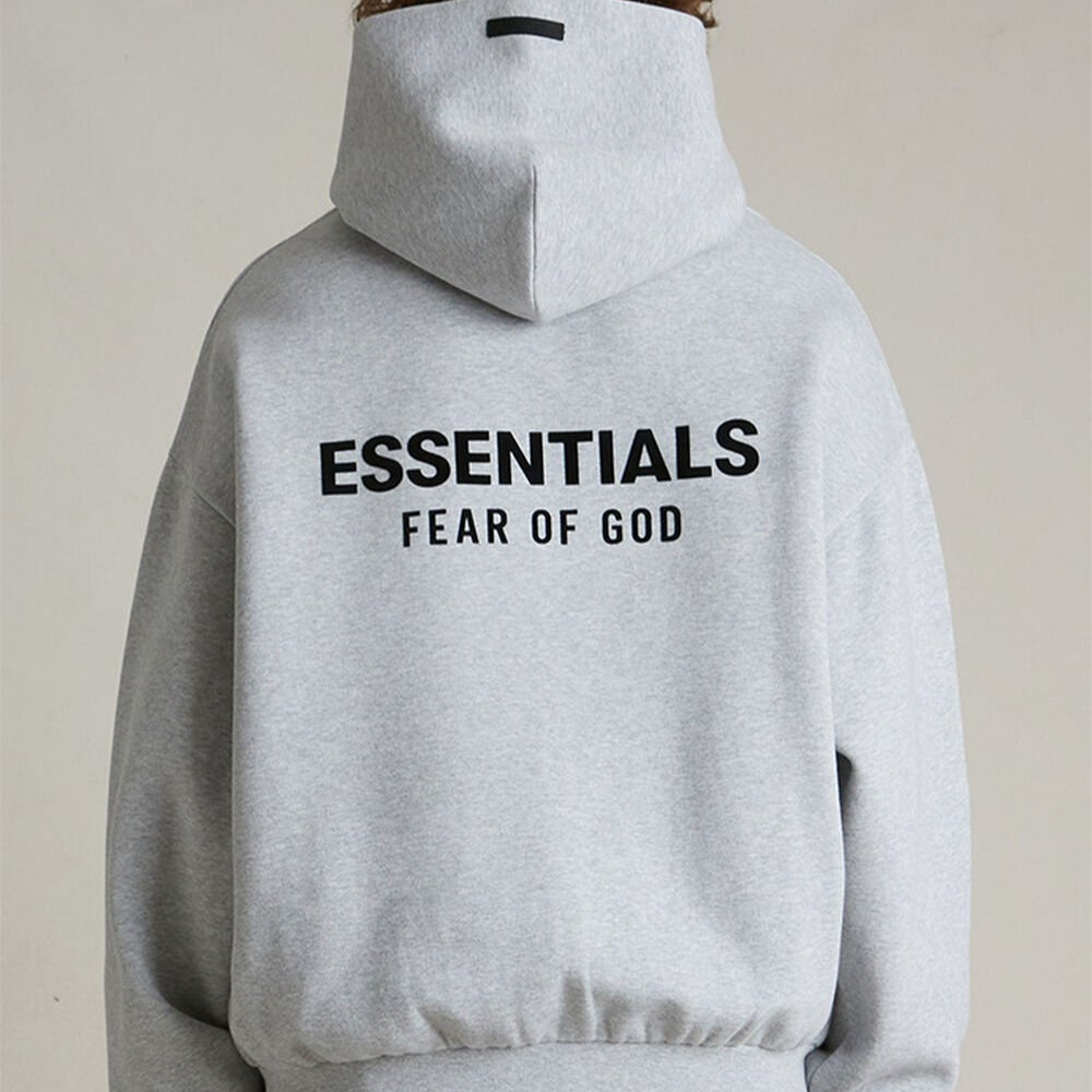 Fear Of God Essentials Signature Logo Light Heather Hoodie - ORIGINALFOOK