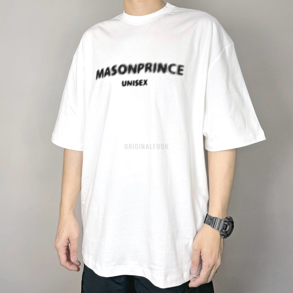 MASONPRINCE Classic Spray Logo Tee White MASONPRINCE MASONPRINCE - originalfook singapore