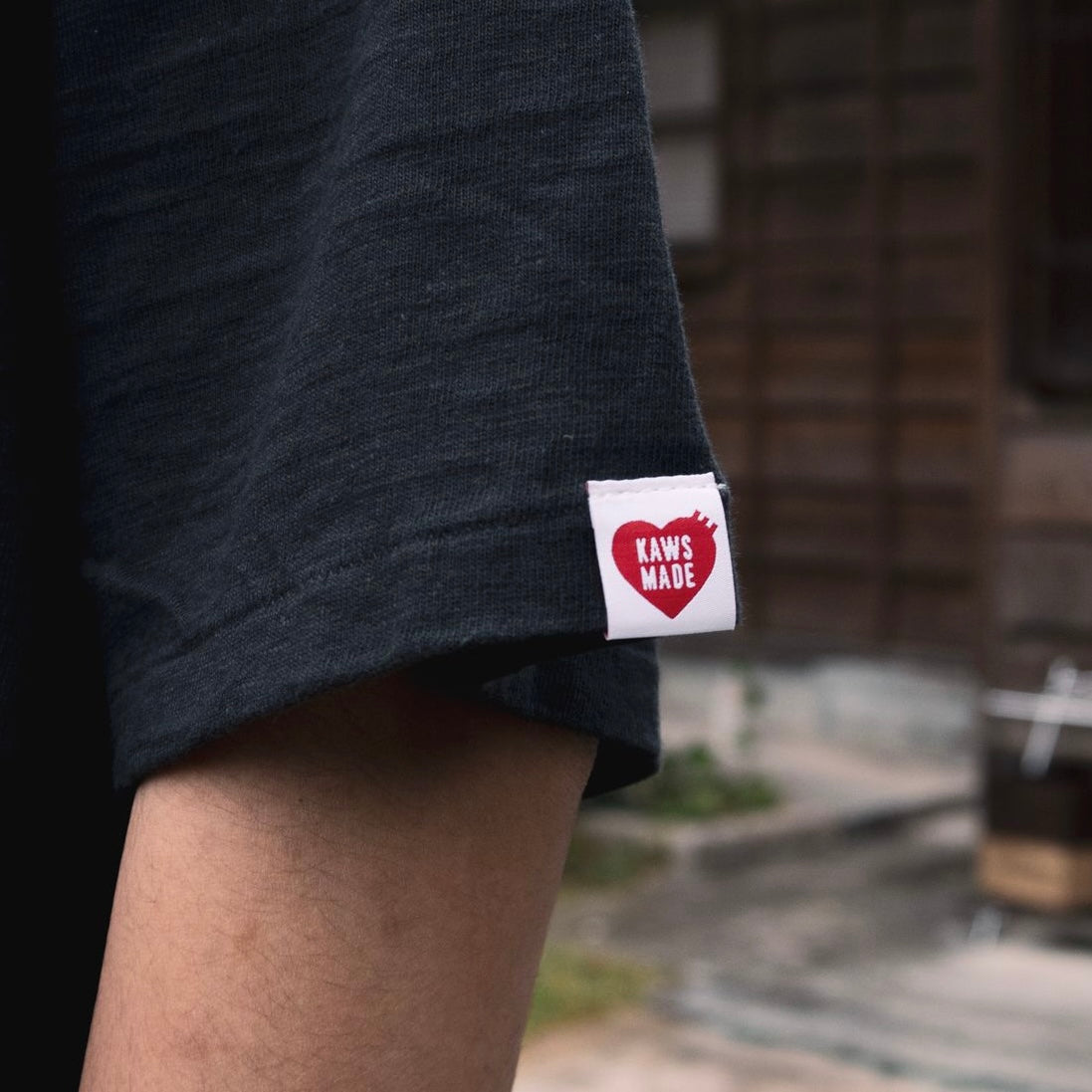 Human Made X KAWS Logo Tee Black HUMAN MADE HUMAN MADE - originalfook singapore