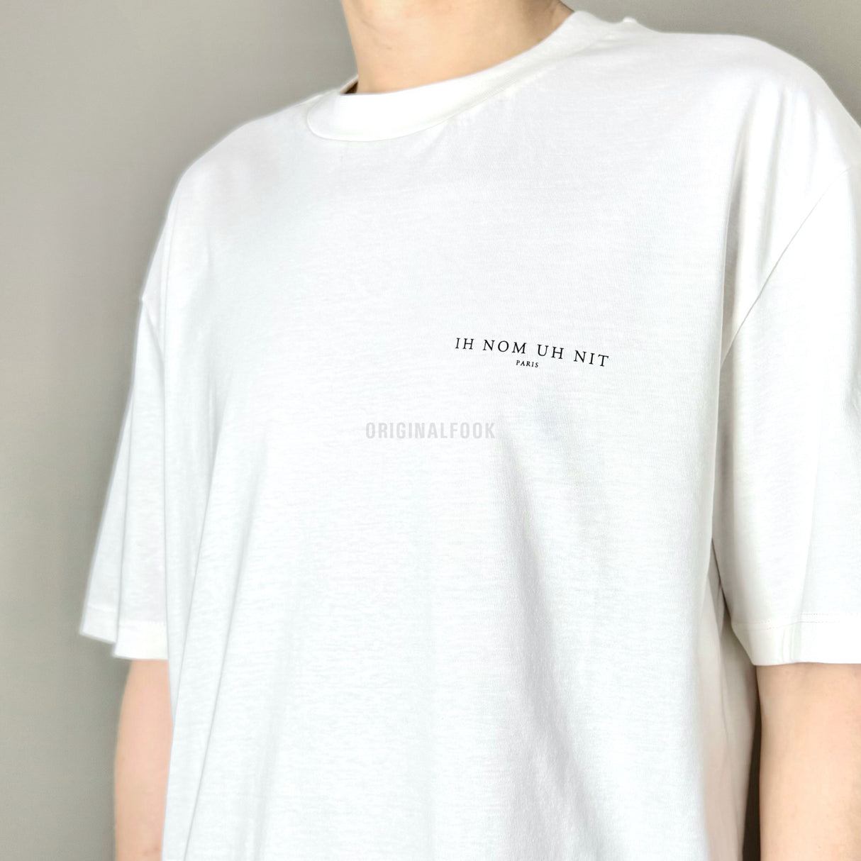 Ih Nom Uh Nit Chest Logo Tee Off White NUS23201 (Made In Italy) IH NOM UH NIT IH NOM UH NIT - originalfook singapore