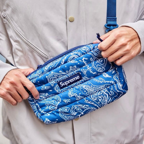 Supreme Puffer Side Bag Blue Paisley | ORIGINALFOOK