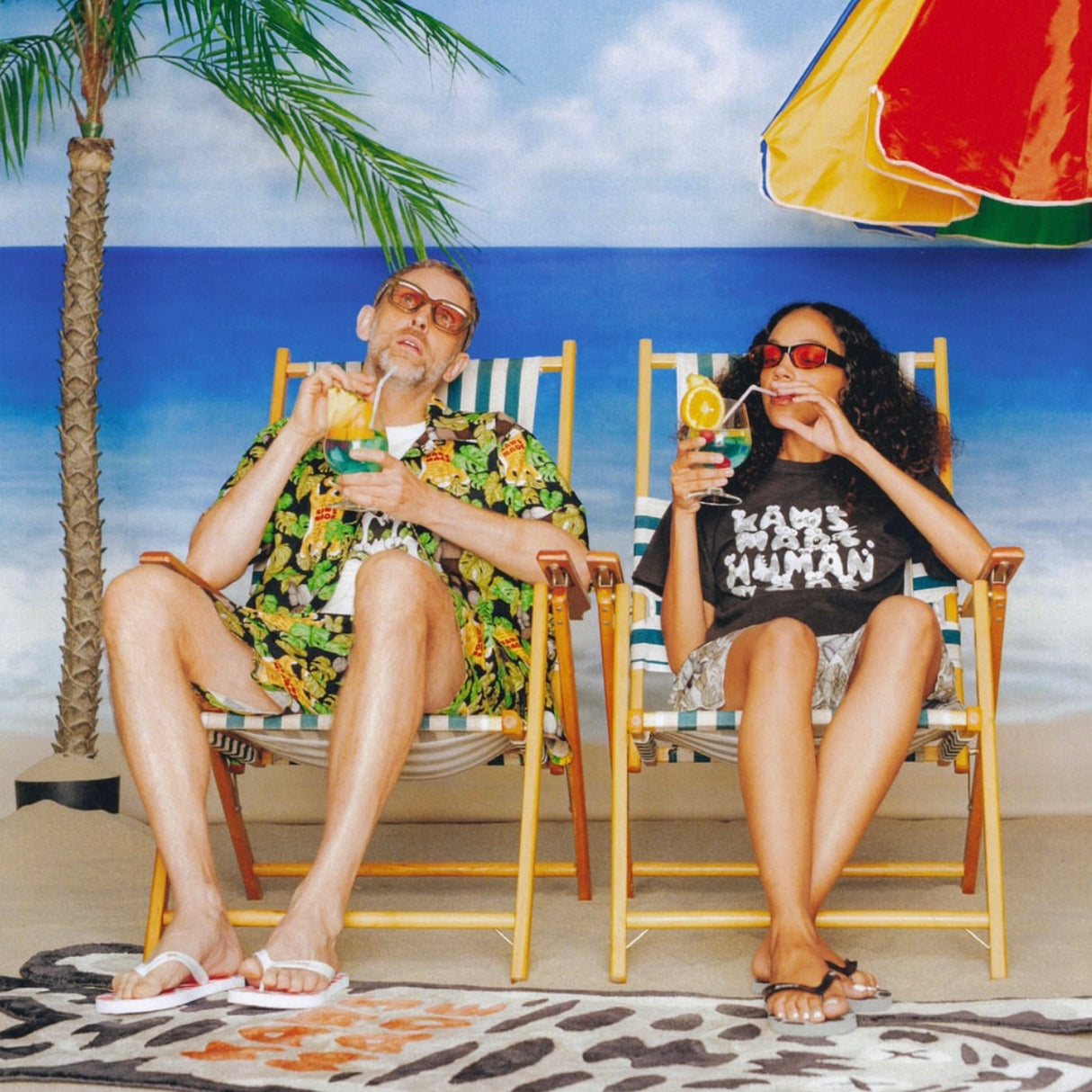 Human Made X KAWS Aloha Shirt Black HUMAN MADE HUMAN MADE - originalfook singapore