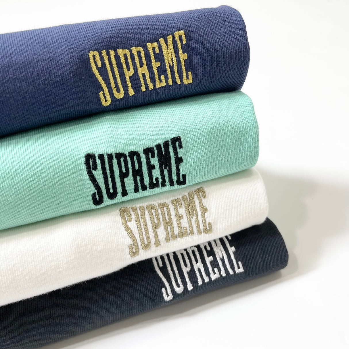 Supreme Warm Up Logo Washed Turquoise Tee - ORIGINALFOOK