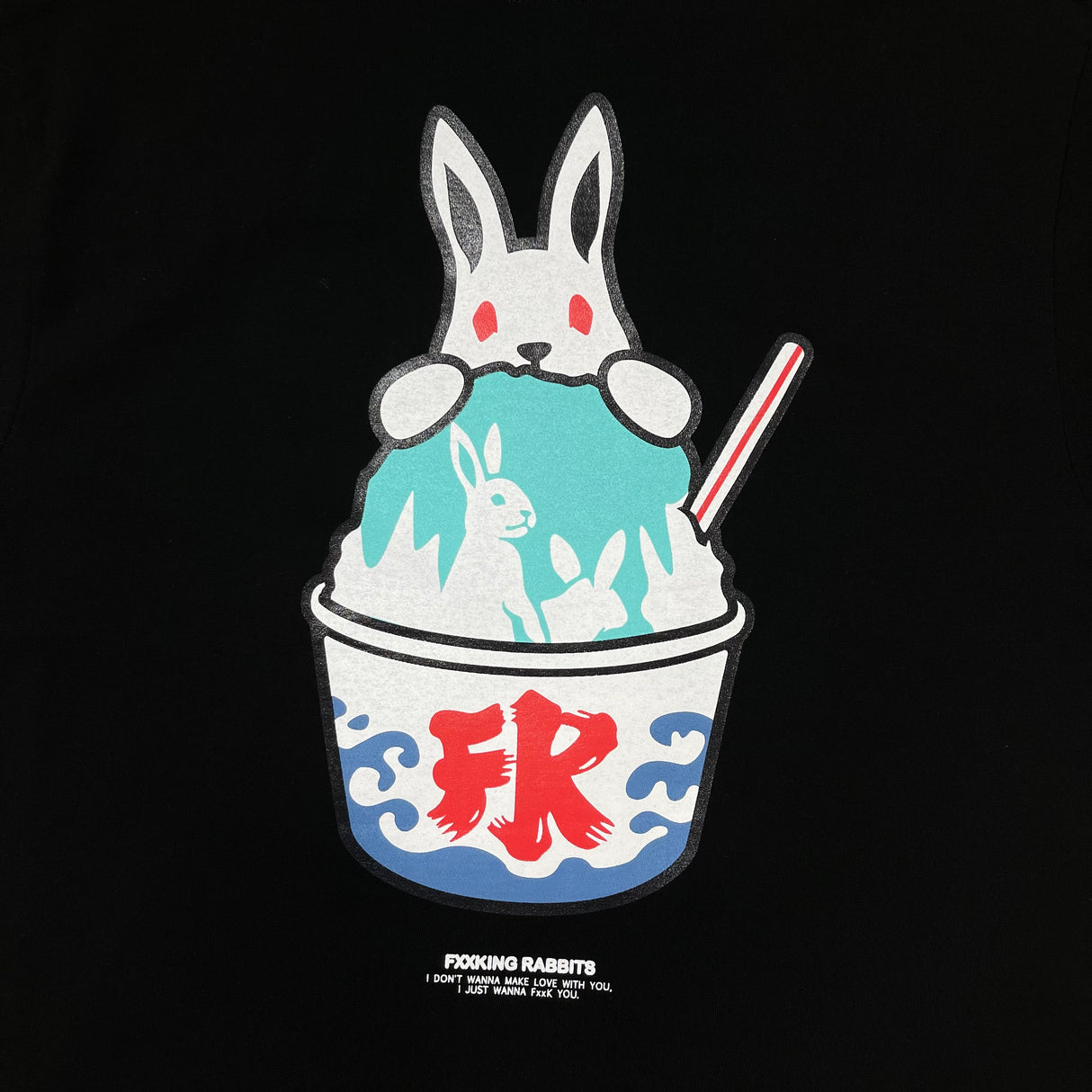 FR2 Shaved Ice Rabbit Tee Black Tiffany (Japan Exclusive) - ORIGINALFOOK