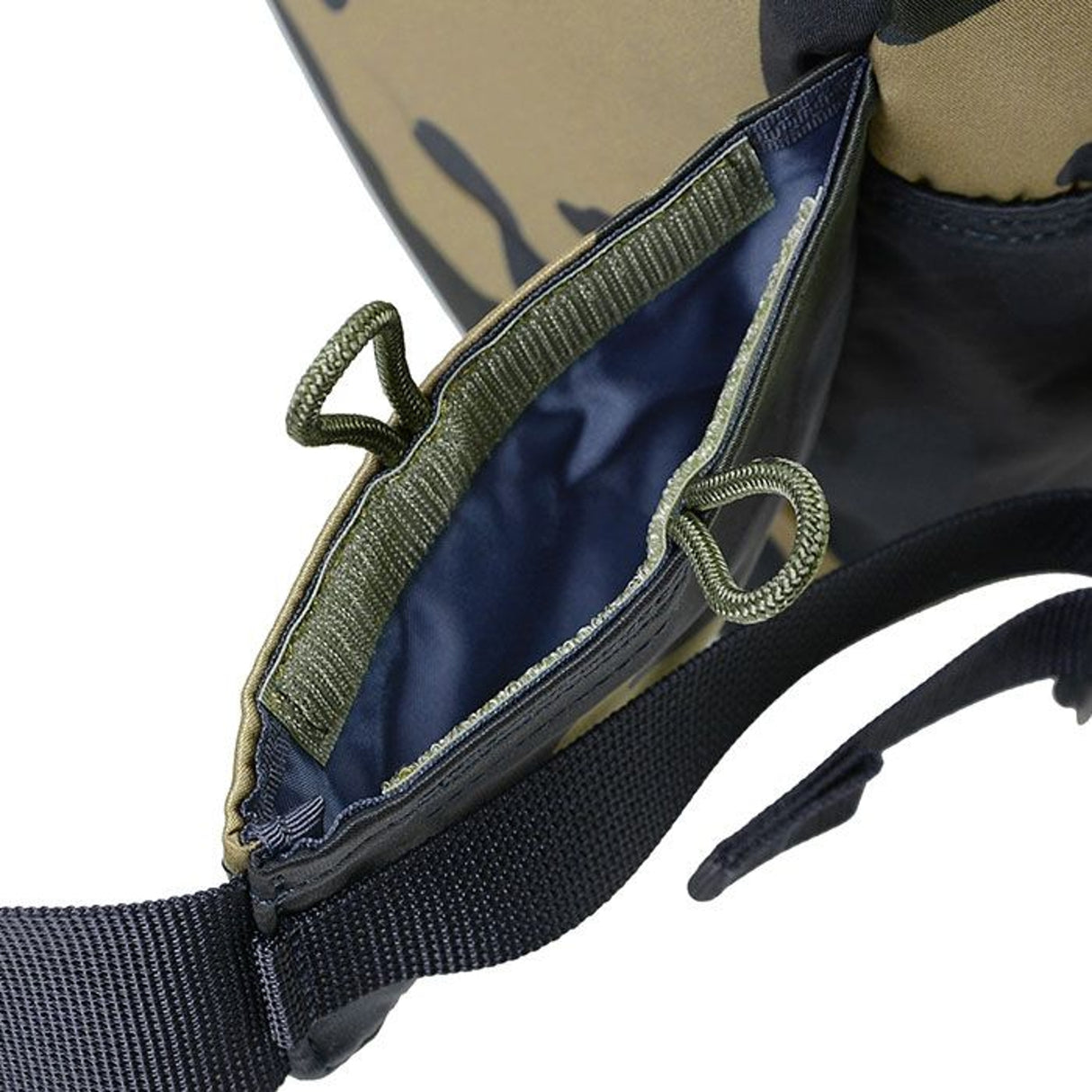 Porter Yoshida Japan Counter Shade Large Waist Bag in camo with adjustable strap and multiple pockets for storage.