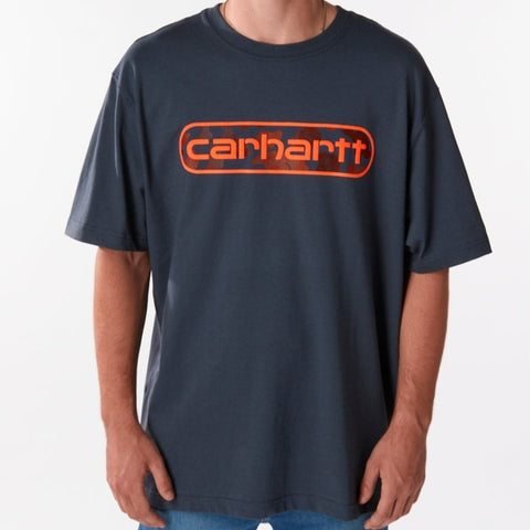 Carhartt Camo Logo Tee Bluestone