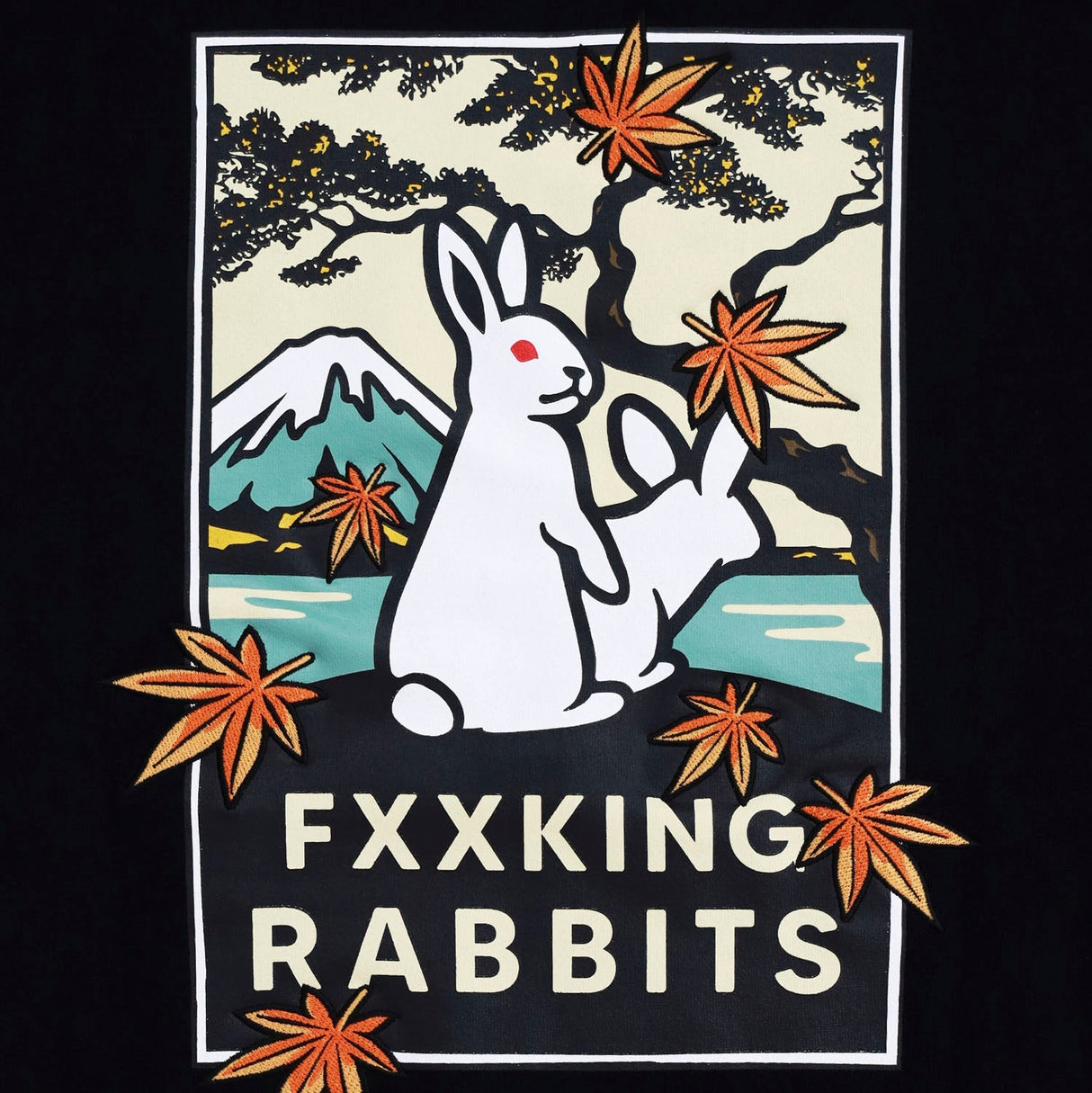 FR2 Autumn Leaves hoodie featuring a vibrant leaf print on soft apparel fabric.
