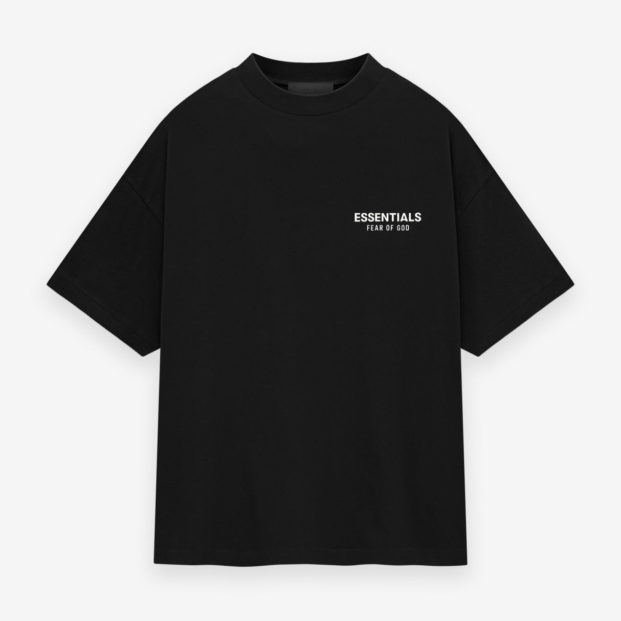 Fear of God Essentials Signature Logo Drop Shoulder Tee Black FEAR OF GOD ESSENTIALS FEAR OF GOD ESSENTIALS - originalfook singapore