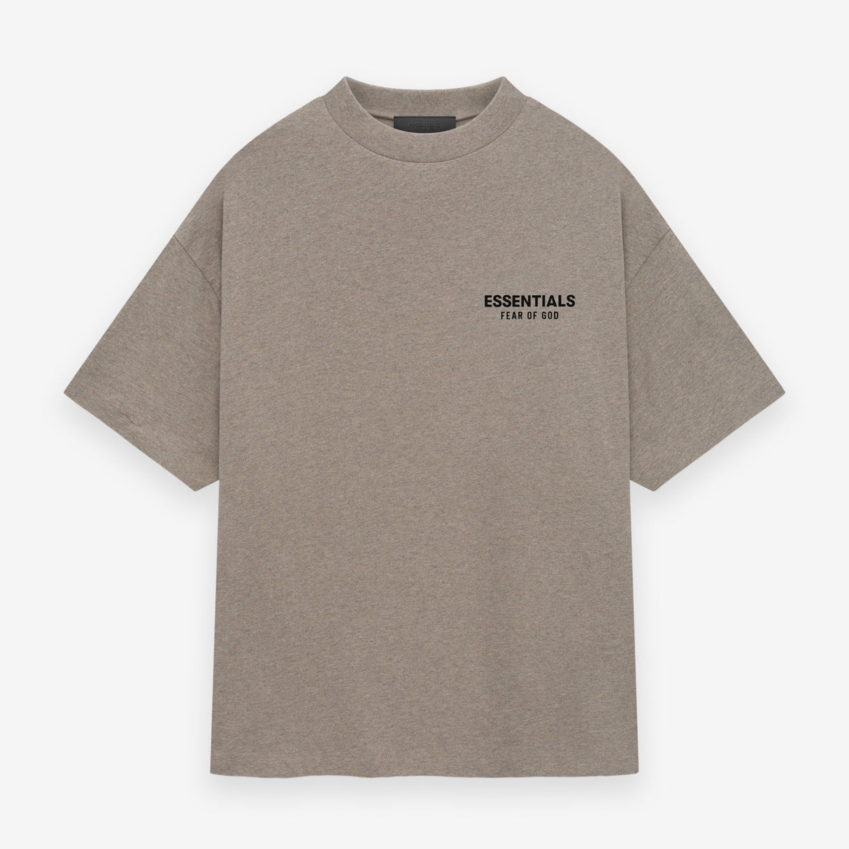 Fear of God Essentials Signature Logo Drop Shoulder Tee Dark Heather FEAR OF GOD ESSENTIALS FEAR OF GOD ESSENTIALS - originalfook singapore