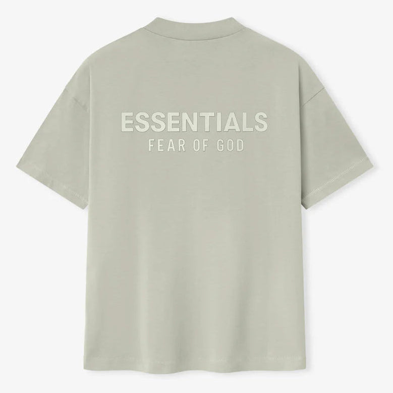Fear of God Essentials Metallic Logo Classic Tee Abbey Stone
