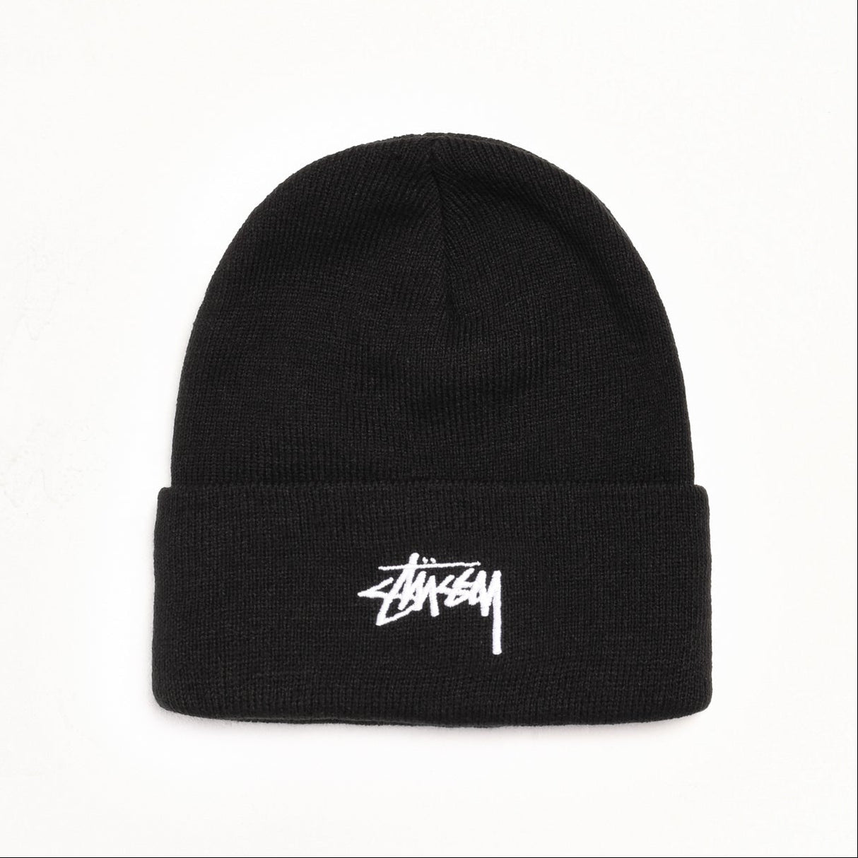 Stussy Cuff Stock Logo Beanie Black