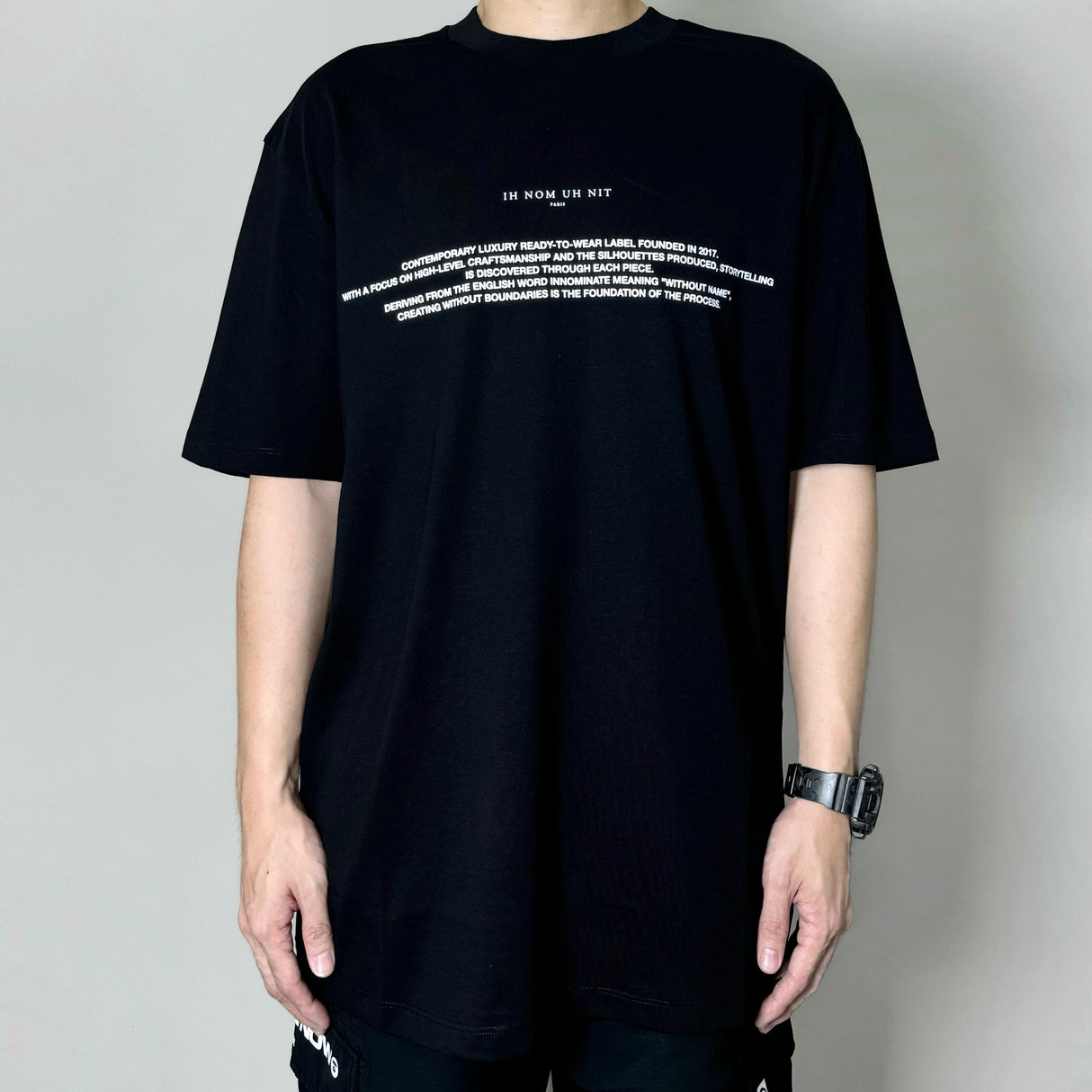 Ih Nom Uh Nit Arch and Mission Tee Black NCS23224 (Made In Italy) IH NOM UH NIT IH NOM UH NIT - originalfook singapore