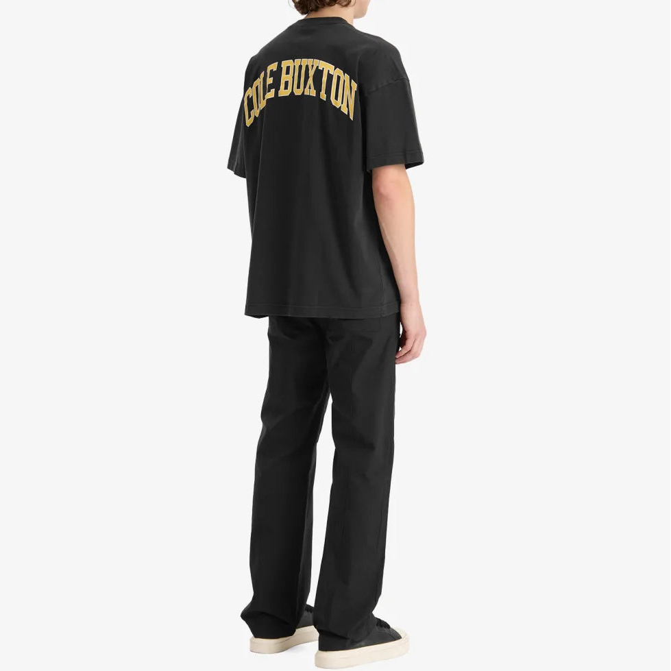 Cole Buxton Yellow Arc Tee Vintage Black