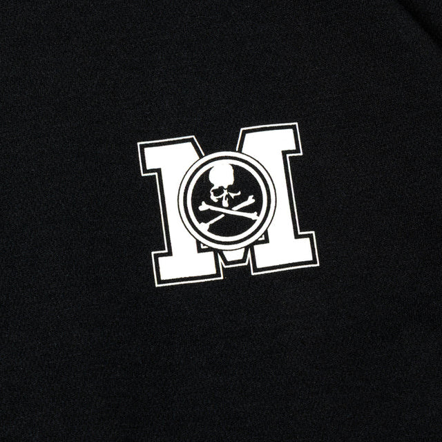 Black oversized T-shirt by MASTERMIND JAPAN featuring the Mastermind Japan X New Era logo on the front.