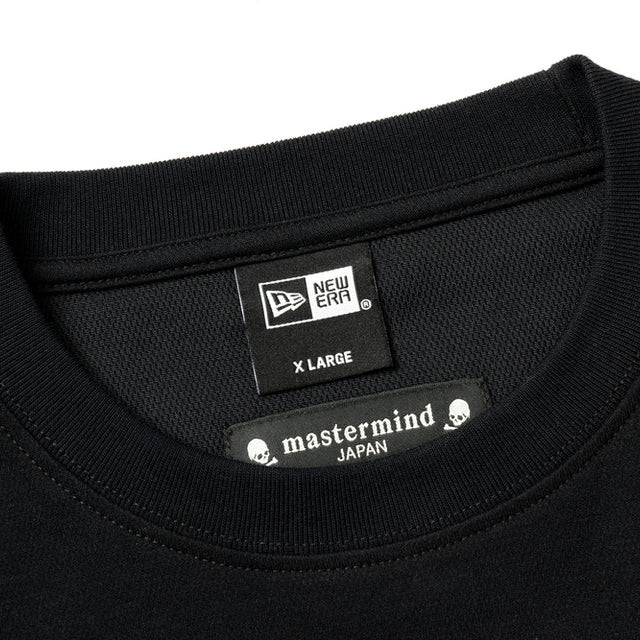 Black oversized T-shirt from Mastermind Japan X New Era collaboration, featuring bold branding and streetwear style.