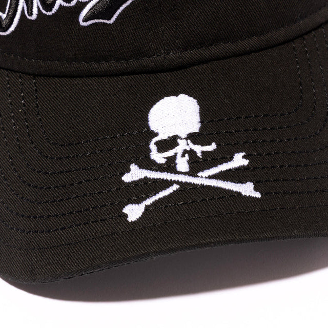 Black Mastermind Japan X New Era 9TWENTY cap with embroidered logo, casual streetwear style, front view.