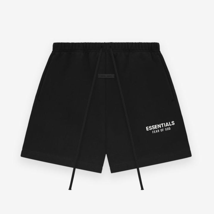 Fear Of God Essentials Classic Logo Sweat Black Shorts Black - ORIGINALFOOK