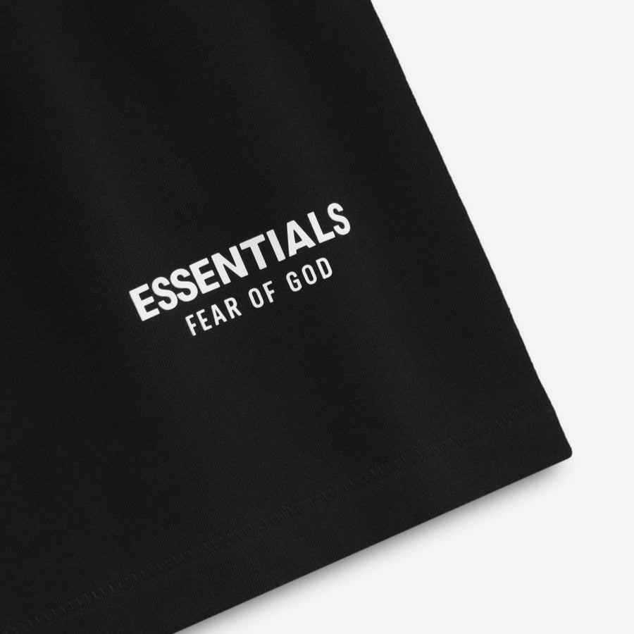 Fear Of God Essentials Classic Logo Sweat Black Shorts Black - ORIGINALFOOK