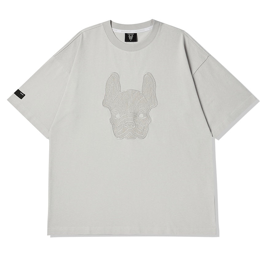 LifeWork Lace Applique Bulldog Tee Grey LifeWork LifeWork - originalfook singapore