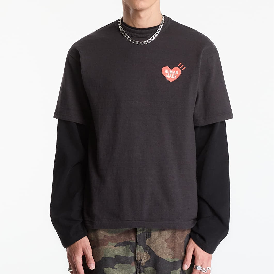 Black Human Made Japanese-Style Duck Tee featuring a graphic duck design, casual short-sleeve apparel for streetwear fashion.
