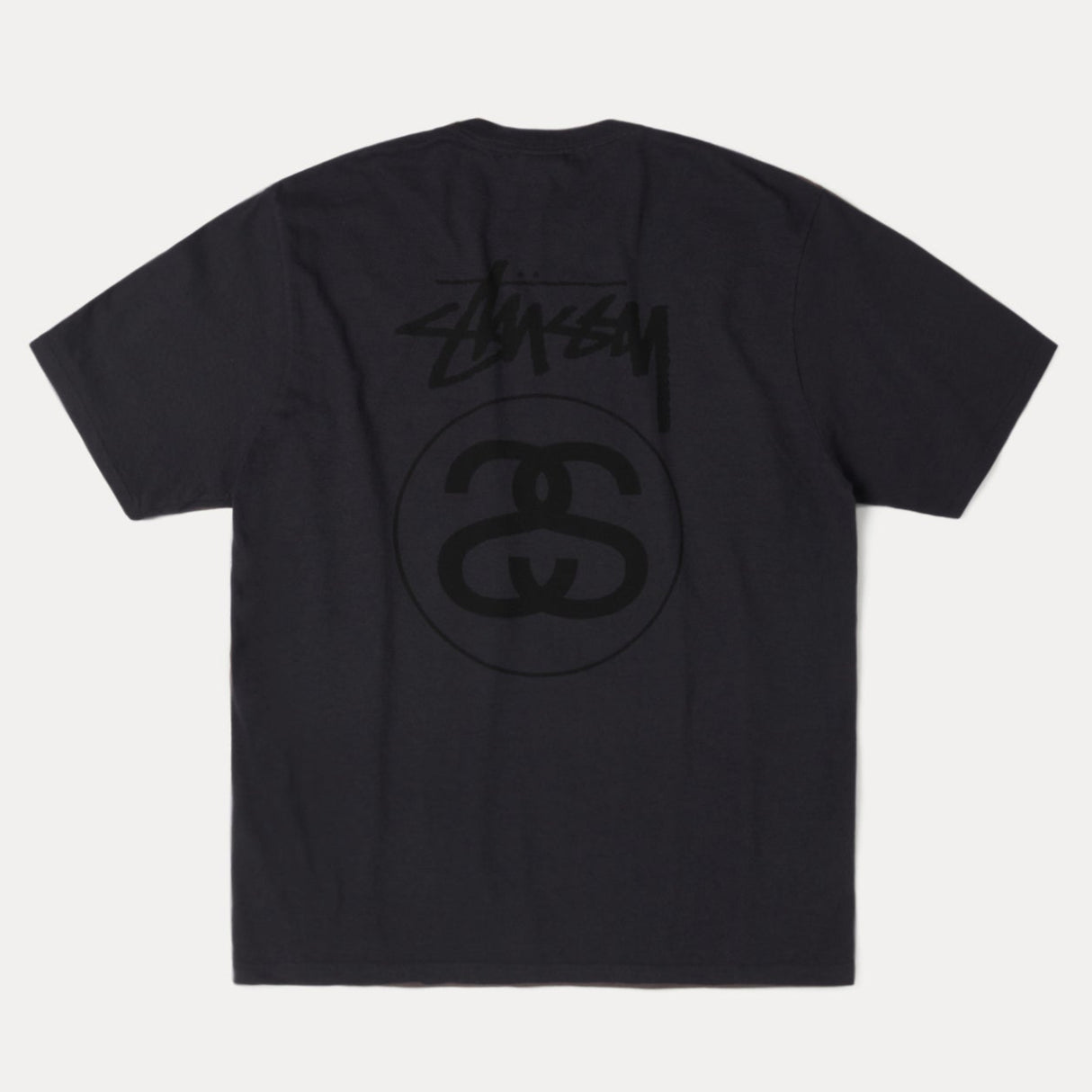 Stussy Stock Logo Faded Black Tee - ORIGINALFOOK