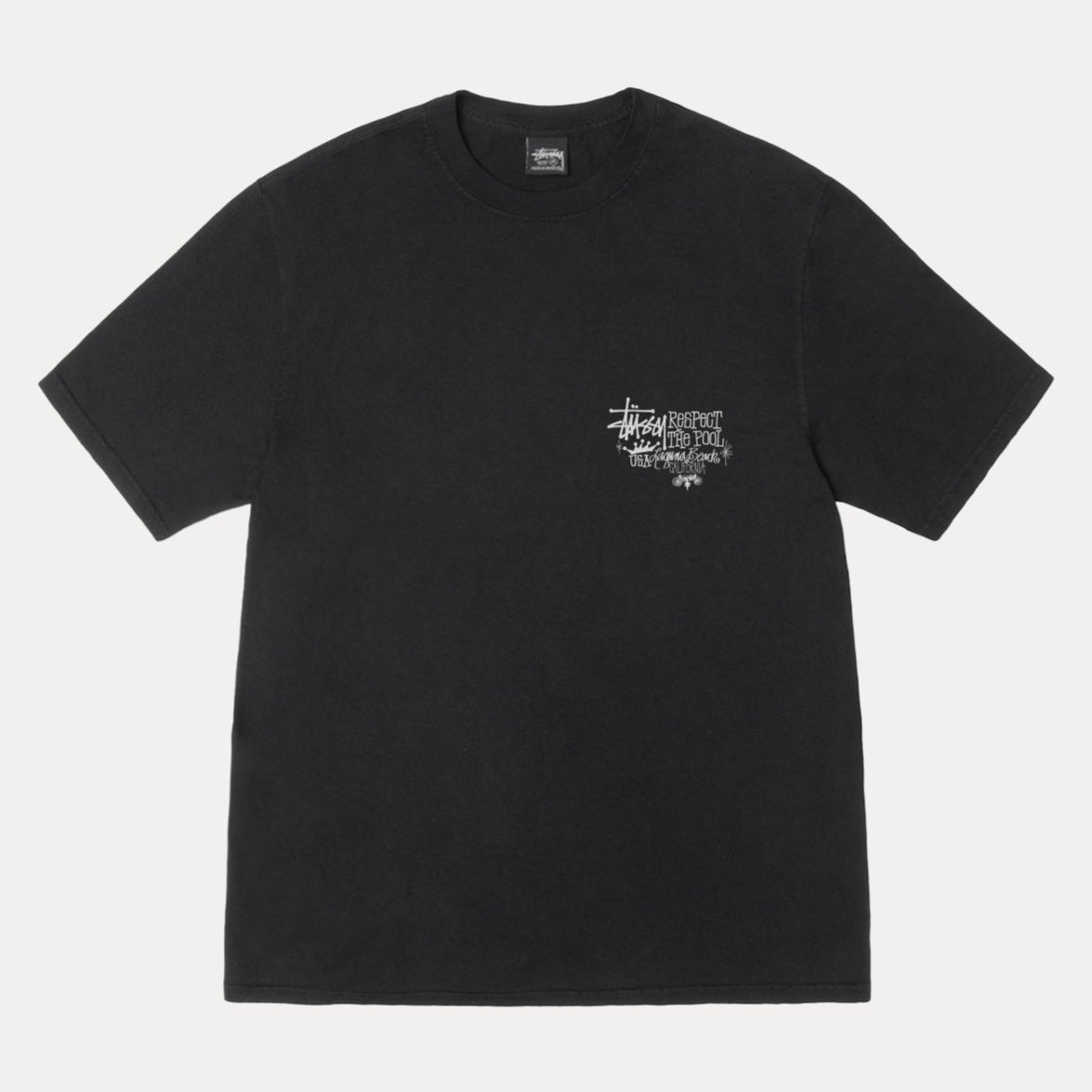 Stussy Respect The Pool Black Tee - ORIGINALFOOK