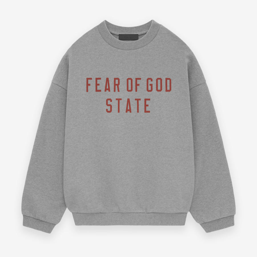FEAR OF GOD Essentials Heavy Fleece Crewneck Dark Heather FEAR OF GOD ESSENTIALS FEAR OF GOD ESSENTIALS - originalfook singapore
