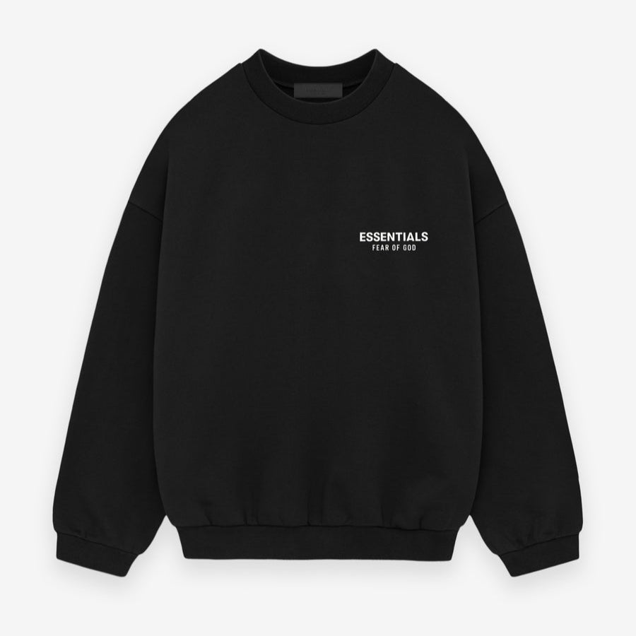 FEAR OF GOD Essentials Signature Logo Crewneck Black FEAR OF GOD ESSENTIALS FEAR OF GOD ESSENTIALS - originalfook singapore