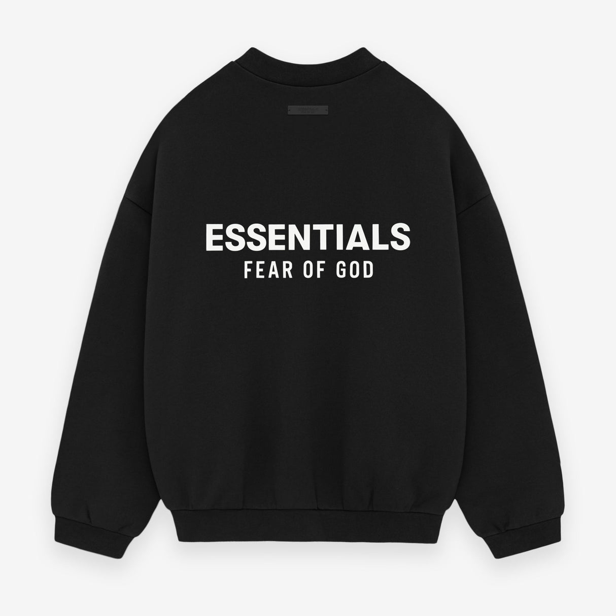FEAR OF GOD Essentials Signature Logo Crewneck Black FEAR OF GOD ESSENTIALS FEAR OF GOD ESSENTIALS - originalfook singapore