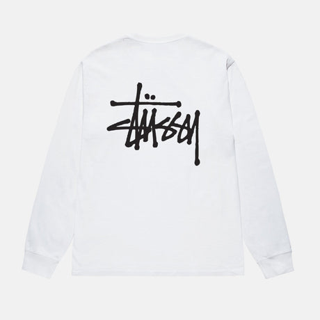 Stussy Basic Logo Long Sleeve Tee White STUSSY STUSSY - originalfook singapore