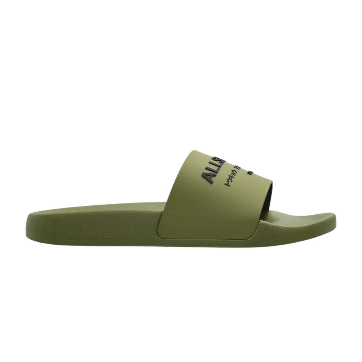 AllSaints Underground Logo Slides Khaki ALLSAINTS ALLSAINTS - originalfook singapore