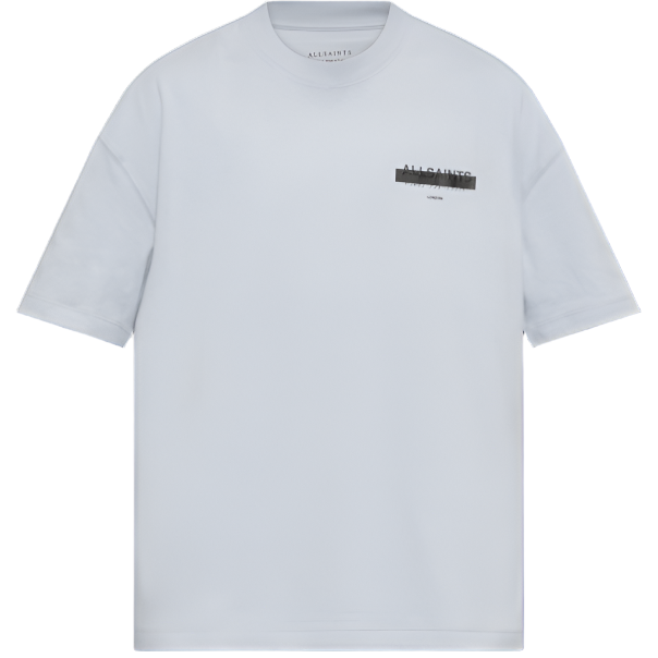 Allsaints Redact Strikeout Logo Tee Willow Blue ALLSAINTS ALLSAINTS - originalfook singapore