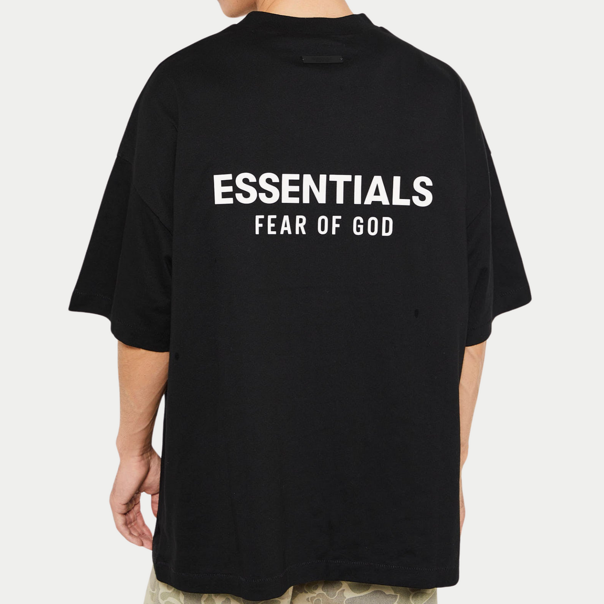 Fear of God Essentials Signature Logo Drop Shoulder Tee Black FEAR OF GOD ESSENTIALS FEAR OF GOD ESSENTIALS - originalfook singapore