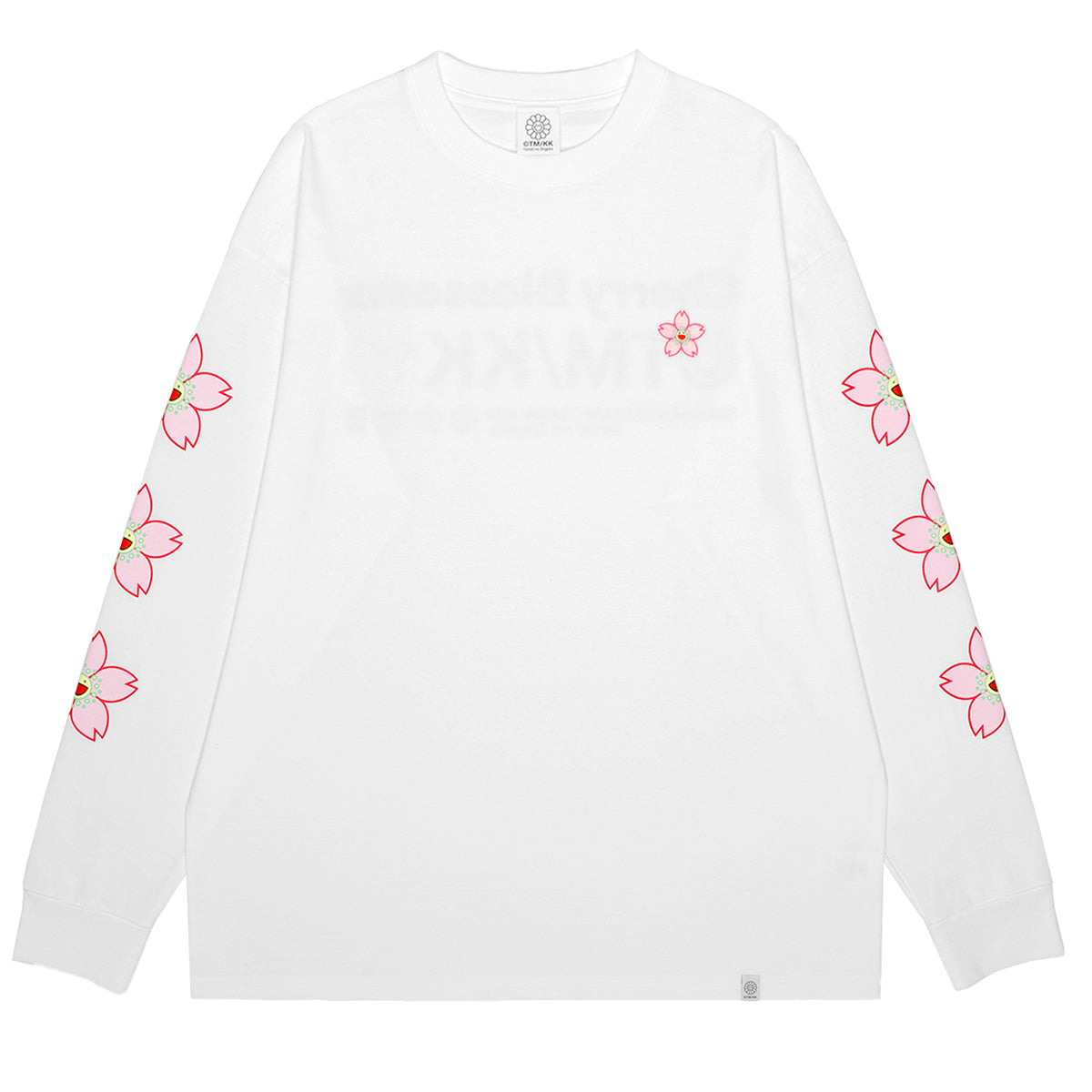 Takashi Murakami Embroidered Patch Sakura Flower Long Sleeve Tee White TAKASHI MURAKAMI TAKASHI MURAKAMI - originalfook singapore