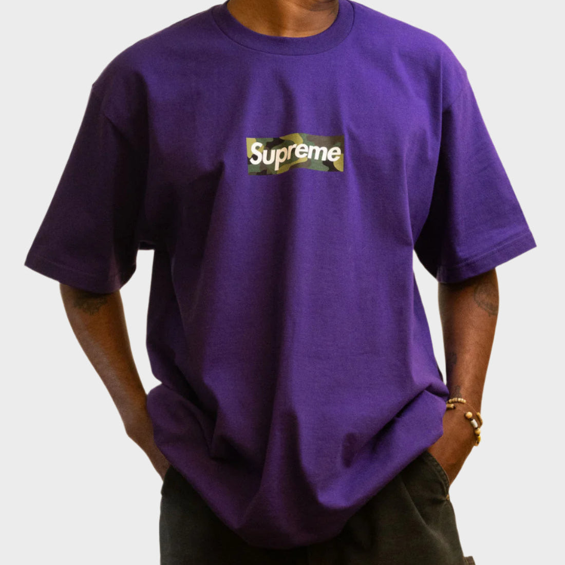 Supreme Camo Box Logo Tee Purple SUPREME SUPREME - originalfook singapore