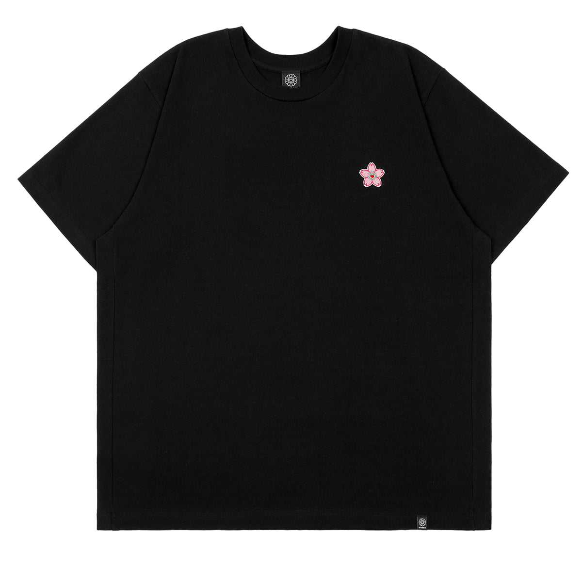 Takashi Murakami Embroidered Patch Sakura Flower Tee Black TAKASHI MURAKAMI TAKASHI MURAKAMI - originalfook singapore