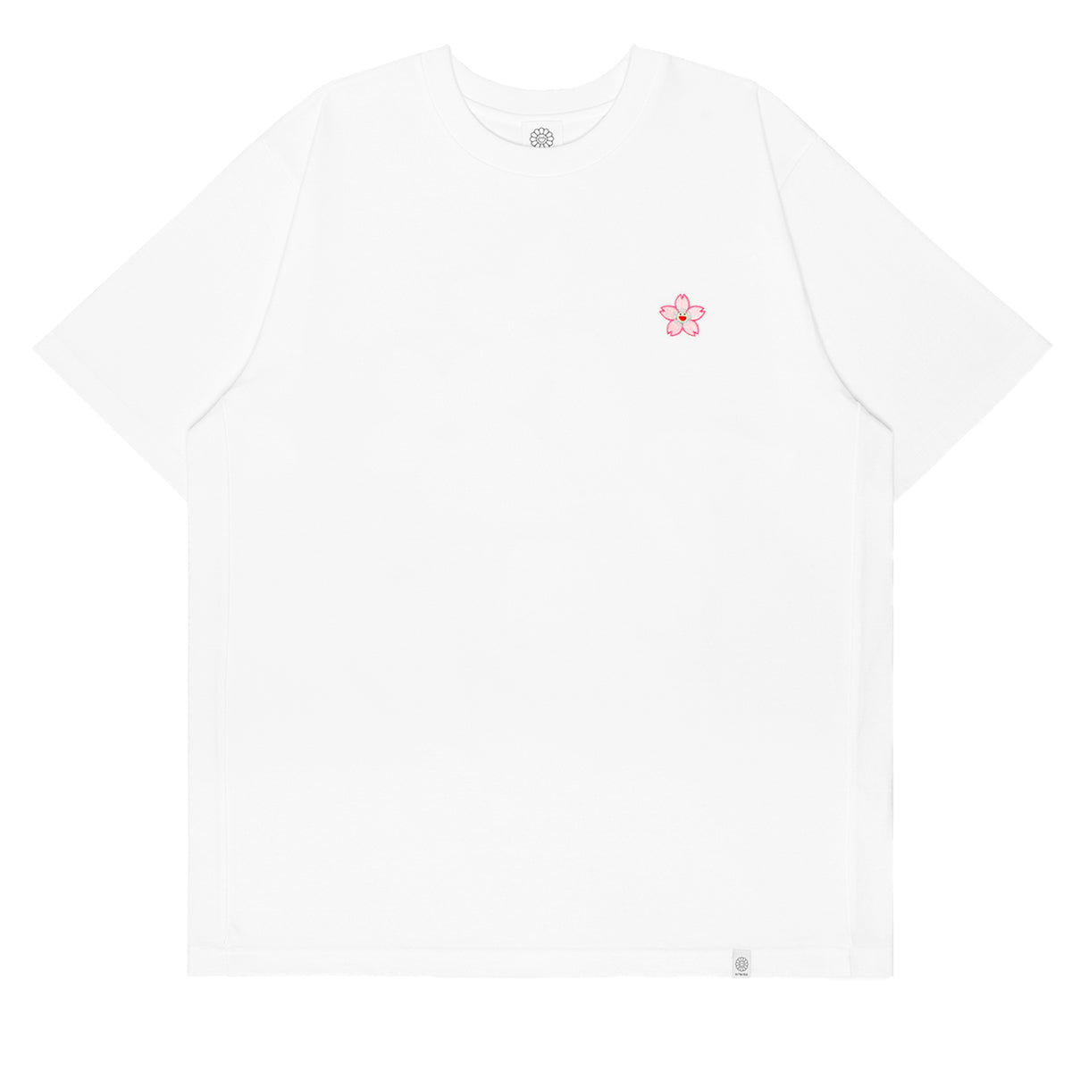 Takashi Murakami Embroidered Patch Sakura Flower Tee White TAKASHI MURAKAMI TAKASHI MURAKAMI - originalfook singapore